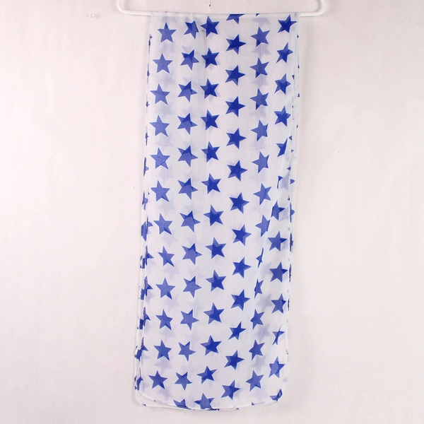 Lot of 3 Patriotic Scarves Wraps Shawls Red White Blue Stars 63" Long