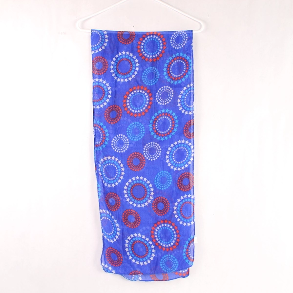 Lot of 3 Patriotic Scarves Wraps Shawls Red White Blue Stars 63" Long