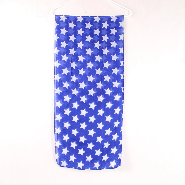 Lot of 3 Patriotic Scarves Wraps Shawls Red White Blue Stars 63" Long