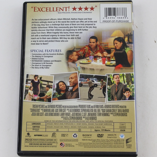 Courageous DVD Movie 2011 by Sherwood Pictures Pre-Owned Honor Begins at Home