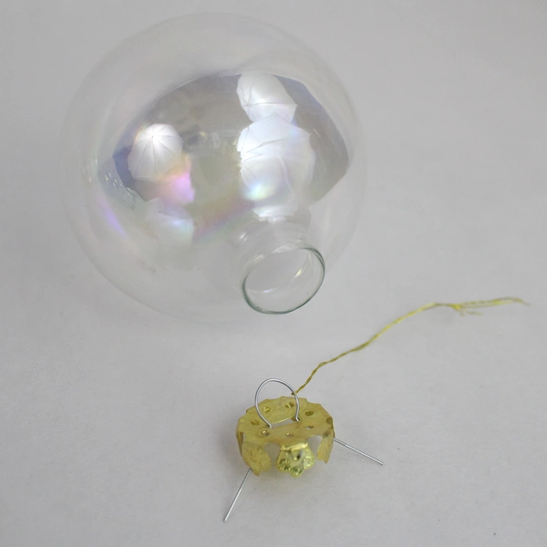Lot of 7 Christmas Ball Clear Iridescent Glass Hanging Decor 3 Inch Diameter