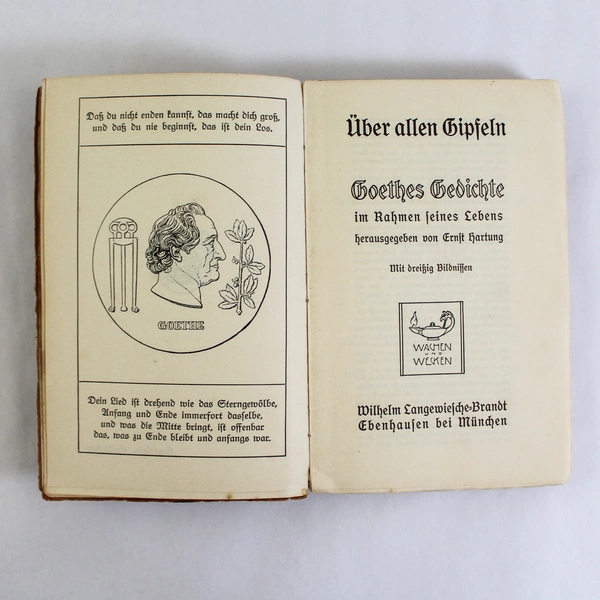 Antique German Above All Peaks Goethe's Poem's Book 1908 Book of the Rose 
