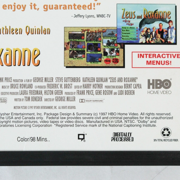 Zeus and Roxanne DVD Movie 1997 Steve Guttenberg HBO Home Movie