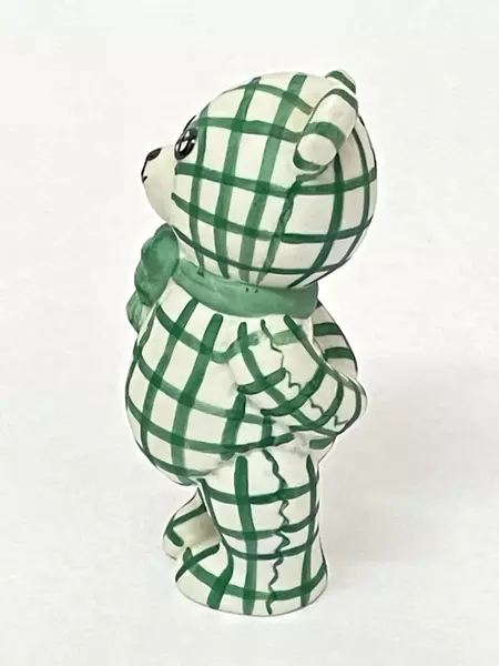 1991 Franklin Mint Gingham Teddy Bear Figurine Americana Collection 2.75"