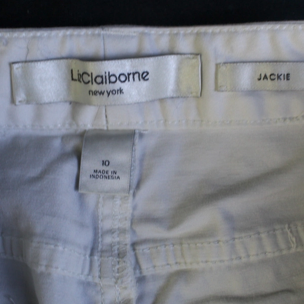 Liz Claiborne New York Jackie Pants Size 10 Women's White Straight Leg