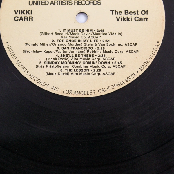 The Best of Vikki Carr Vinyl Record Music 33 RPM 12 inch United Artists Records