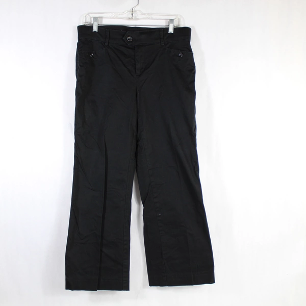 Dockers Pants Women's Size 10 Medium Flat Front Back Pockets Black Straight Leg