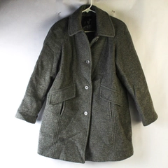 East 5th Womens Gray Wool Blend Overcoat With Button Front Collar Pockets Size M