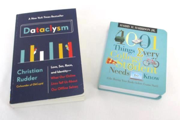 2 Paperback Books 1001 Things Every College Student Needs to Know and Dataclysm