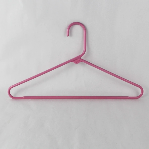 Lot of 10 Shades of Pink Plastic Tubular Coat Hangers for Closet Storage