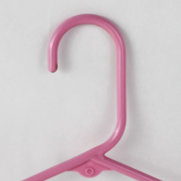 Lot of 10 Shades of Pink Plastic Tubular Coat Hangers for Closet Storage