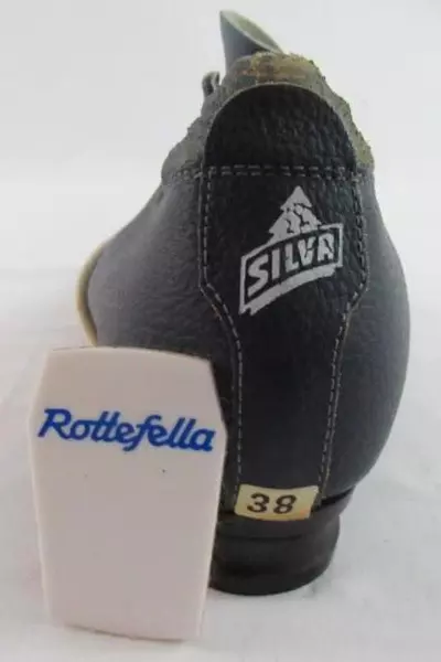 Vintage Silva Snow Ski Shoes 75mm Nordic Norm Blue White Lace Up Size 38