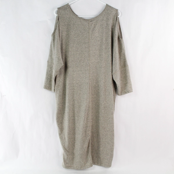 Bobeau Gray Shoulder Cutout Short Sleeve Knee-length Sweater Dress Women's 1X