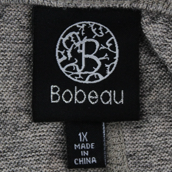 Bobeau Gray Shoulder Cutout Short Sleeve Knee-length Sweater Dress Women's 1X