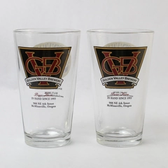 Lot of 2 Libbey Golden Valley Brewery Logo Beer Glasses Size 6 Inches Tall