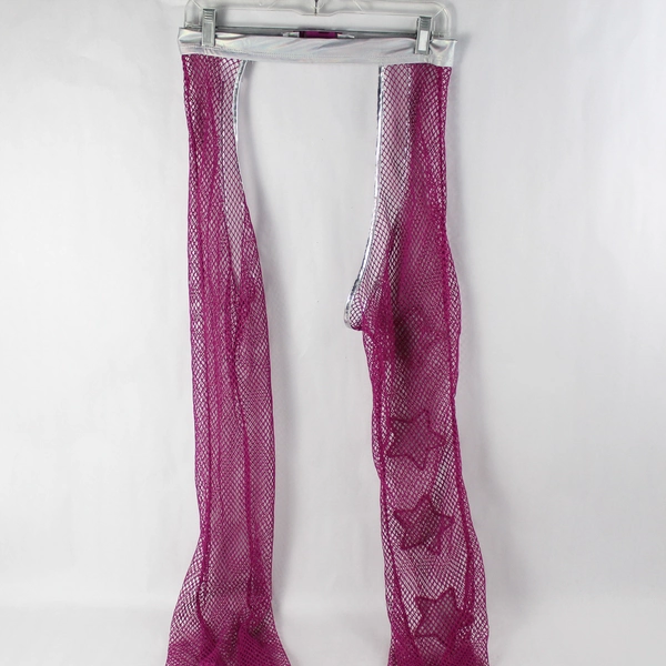 Spirit Halloween Mesh Purple Rockstar Costume Pants Women's Medium