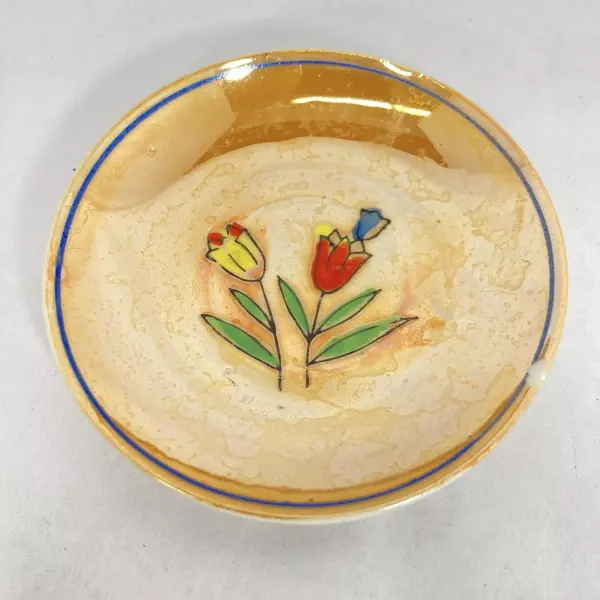 Vintage Gold Lustreware Child's China Tea Set Pieces Japan 11 Pieces Flowers