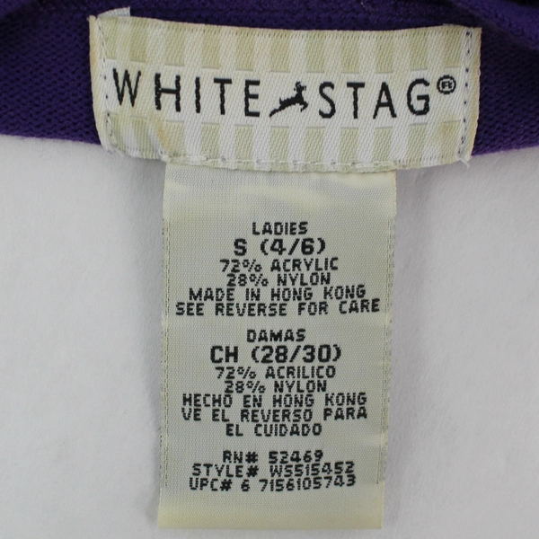 White Stag Purple Acrylic Blend Long Sleeve Shirt Women's Small