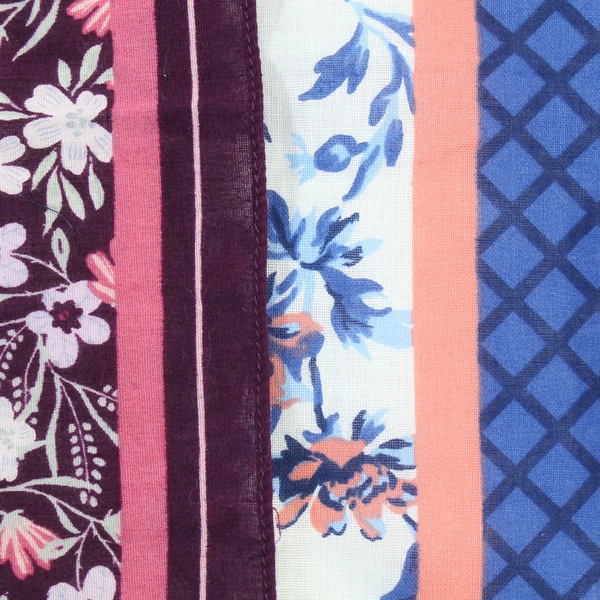 Lot of 2 Scarves Scarf Head Wrap Purple Pink Blue White Salmon Floral