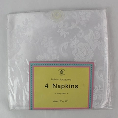 Set of 4 Sultan's Linens Easy Care Fabric Jacquard Napkins 17x17"