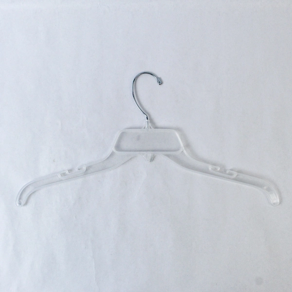 Lot of 9 Clear Plastic Clothes Hangers Swivel Silver Toned Metal Hooks 