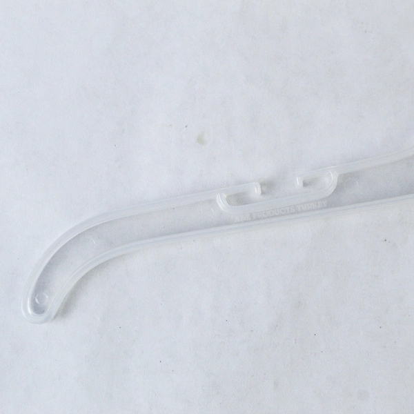 Lot of 9 Clear Plastic Clothes Hangers Swivel Silver Toned Metal Hooks 