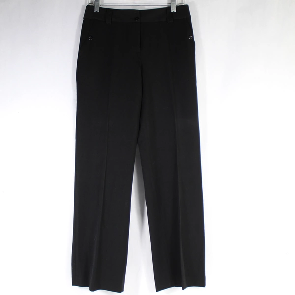 Liz Claiborne Sloane Pants Slacks Women's Size 6 Black Flat Front Wide Leg