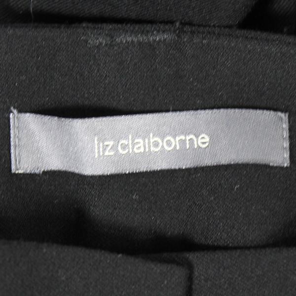 Liz Claiborne Sloane Pants Slacks Women's Size 6 Black Flat Front Wide Leg