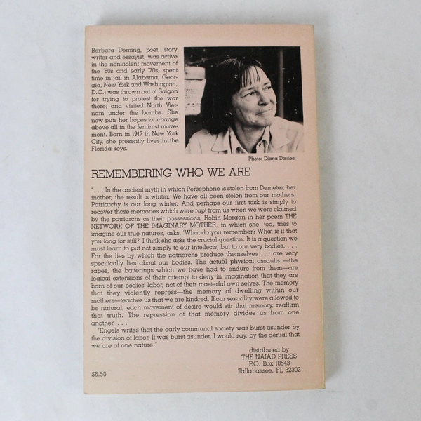 Barbara Deming Remembering Who We Are 1981 Pagoda Publications Second Edition PB