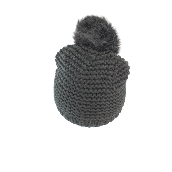 Lot of 2 Women's Medium Knit Crochet Winter Beanie Hats with Poms