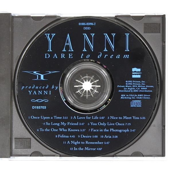 Yanni Dare To Dream CD 1992 Private Music Electronic Pop Ambient Downtempo