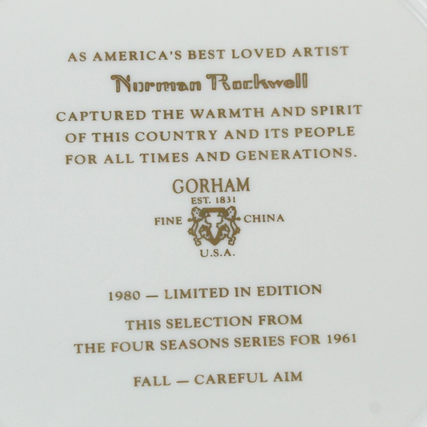Norman Rockwell Collectors Plate Limited Edition 1980 Fall Careful Aim Decor