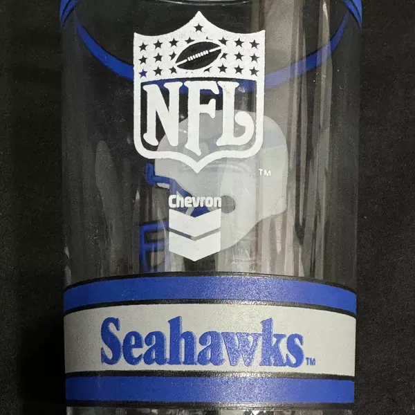 Libbey Seattle Seahawks Souvenir Glass 6" Tall NFL Clear Cup Good Condition
