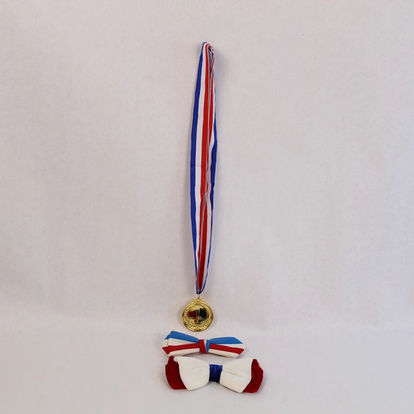 Lot of Red White and Blue Halloween Costume Dress Up Accessories Olympics Metal