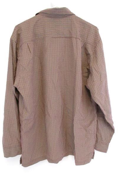 Men's Haggar Long Sleeve Button Down Brown Plaid Size Large Dress Casual