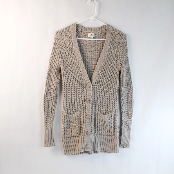 American Eagle AEO Women's Pink Open Front Sweater Cardigan Sz S Knit Crochet