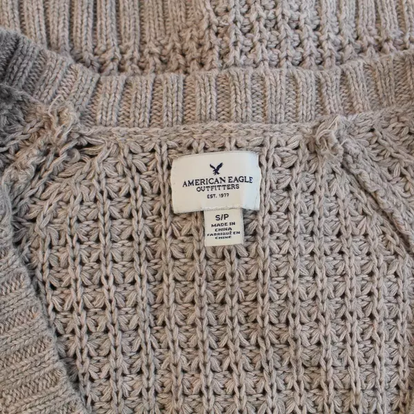 American Eagle AEO Women's Pink Open Front Sweater Cardigan Sz S Knit Crochet