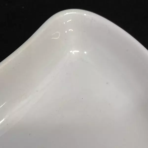 White Ceramic Crescent Moon Shaped Dish With Lobster Pattern