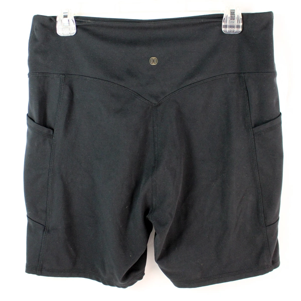 Balance Collection Solid Black Activewear Bike Shorts Women's Size XXL