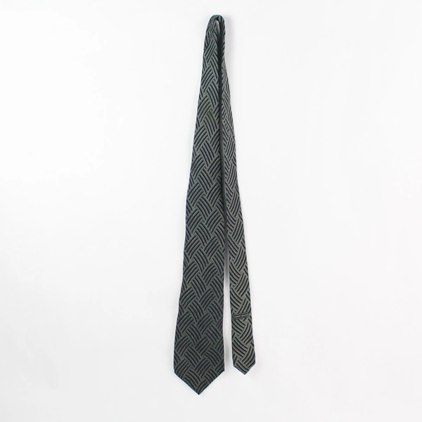 Vintage Giorgio Armani Cravatte Navy and Gray Pure Silk Men's Necktie Italy