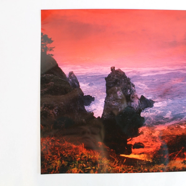 Vintage Original Photograph Newport Beach at Sunset Rock Coast Oregon