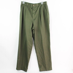 Fundamental Things Petites Green Front Pleated Dress Pants Women's Size 14