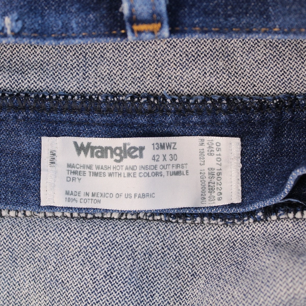 Vintage Wrangler Jeans 42x30 Blue 13MWZ Made in USA Cowboy Medium Wash