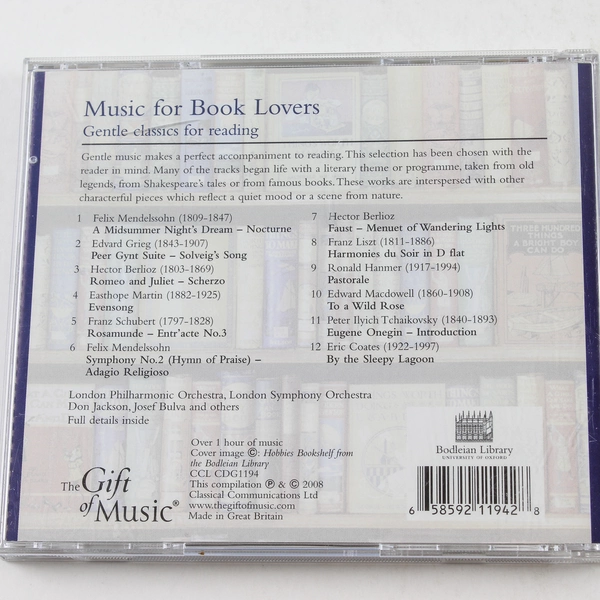 Music for Book Lovers CD 2008 Gentle Classics for Reading Pre-Owned