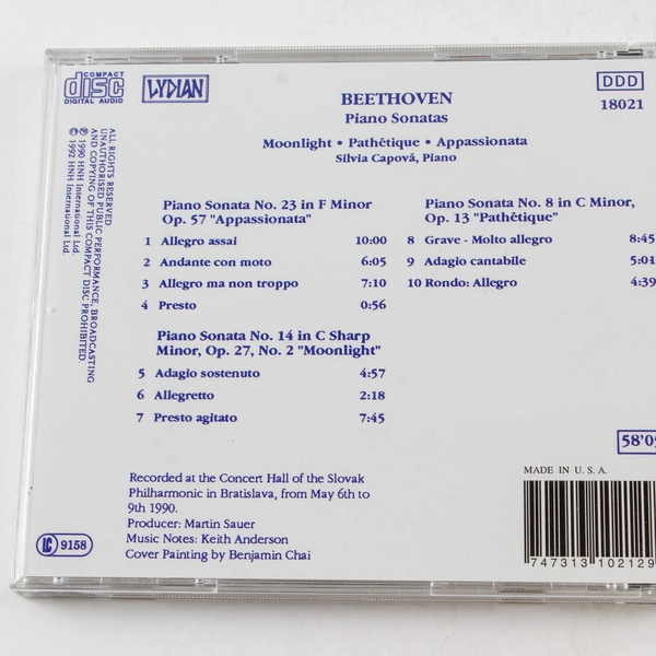 Beethoven Piano Sonatas CD 1992 Classical Music by Silvia Capová Pre-owned