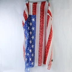 Twiggy London Scarf Shawl Red White Blue Stars Stripes Rectangular Pre-Owned