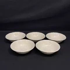 Set of 5 International China Damask Ivory Cereal Bowls 6.5 Inch