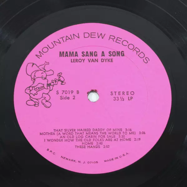 Leroy Van Dyke Mama Sang A Song Vinyl Record Album Mountain Dew Used
