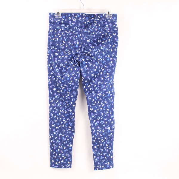 SO Jeggings Navy Blue Floral Pants Kids Girls Size 16 Stretch Waist Pockets