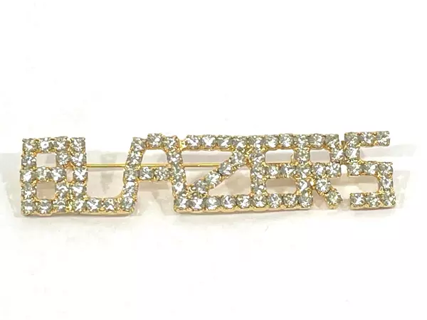 Gold Tone Back Blazers Rhinestone Pin